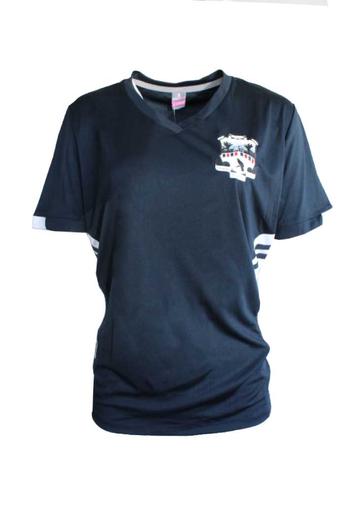 New Plymouth Girls PE Tee Navy/White